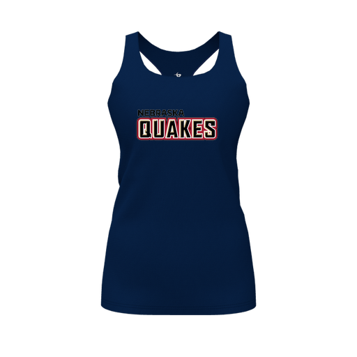 [CUS-DFW-RCBK-PER-NVY-FYS-LOGO1] Racerback Tank Top (Female Youth S, Navy, Logo 1)