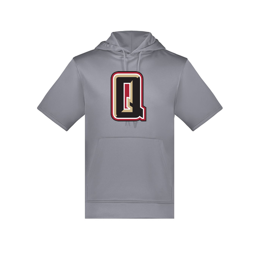 [6871.059.S-LOGO2] Men's Dri Fit Short Sleeve Hoodie (Adult S, Gray, Logo 2)