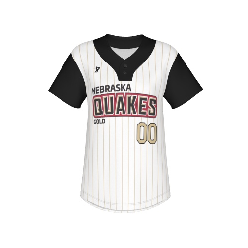 Nebraska Quakes Gold - Beyer - White with Vegas Gold Pinstripes